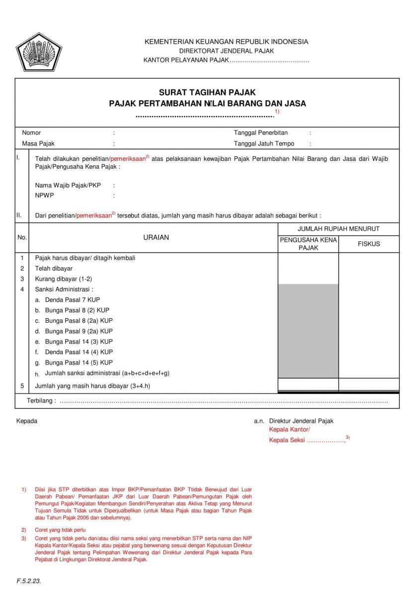 Surat Tagihan Pajak atau STP adalah surat yang digunakan DJP untuk melakukan tagihan pajak dan/atau sanksi administrasi berupa bunga atau denda. Surat Tagihan Pajak atau STP adalah surat yang digunakan DJP untuk melakukan tagihan pajak dan/atau sanksi administrasi berupa bunga atau denda.